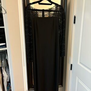 Beautiful Straight Black Dress with sheer arms